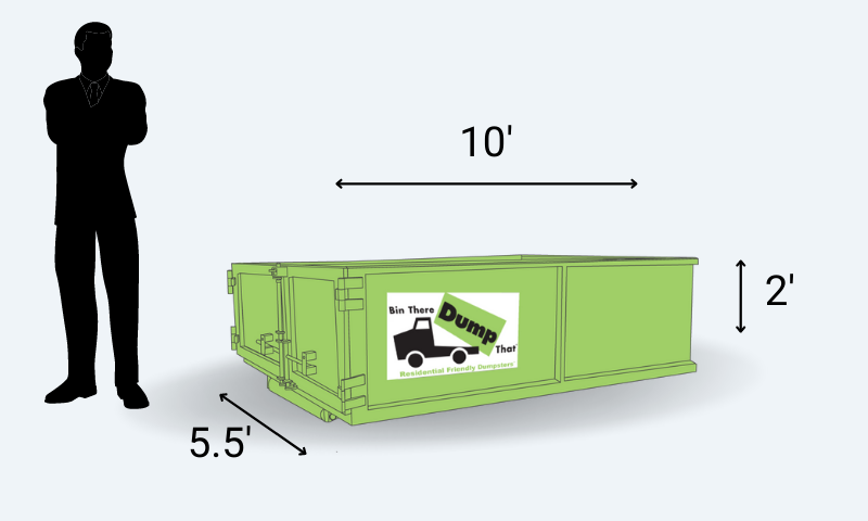 Small dumpster rental dimensions, 4 Yards